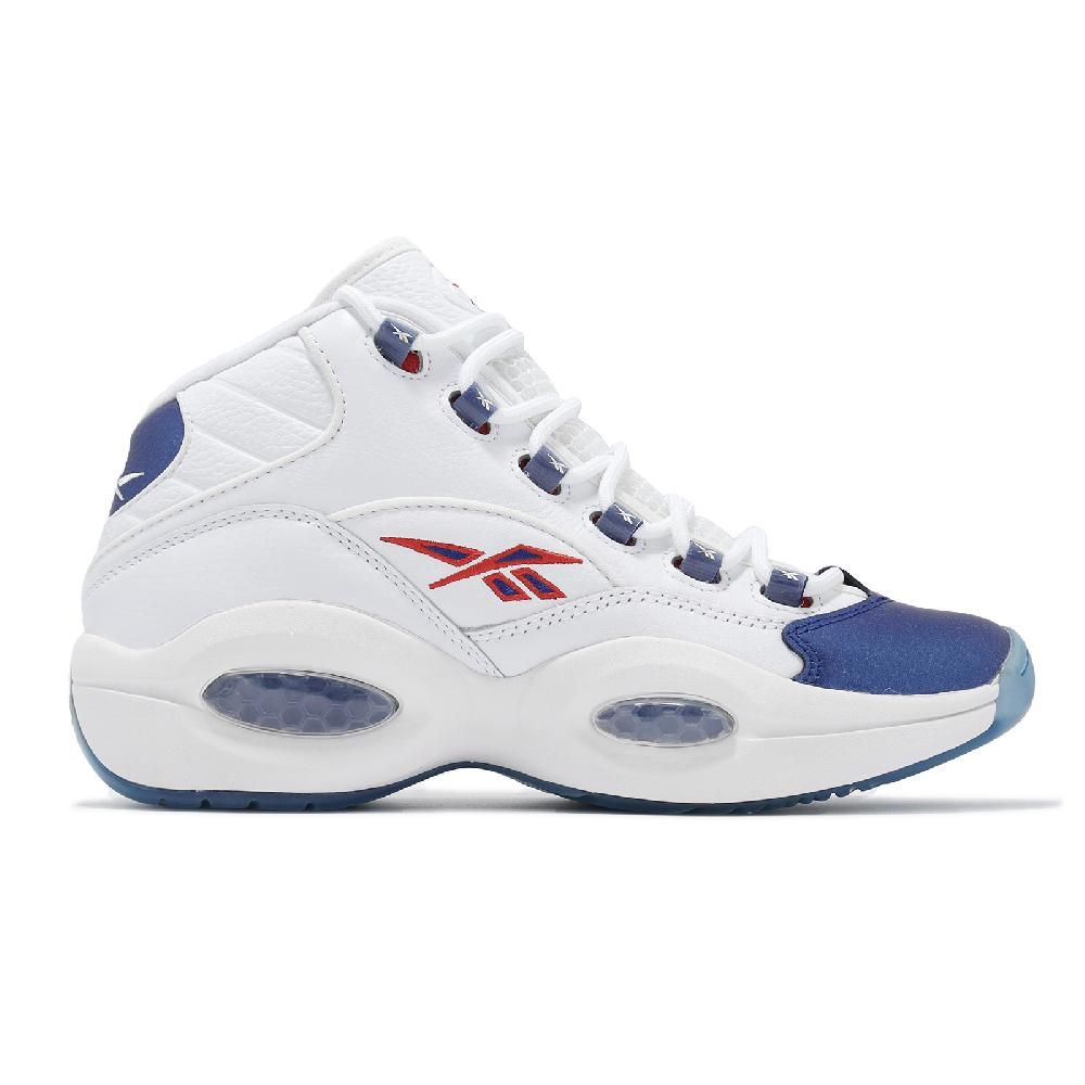 Reebok  銳跑 籃球鞋 Question Mid Blue Toe 男鞋 白 藍 緩震 Iverson 運動鞋 GX0227