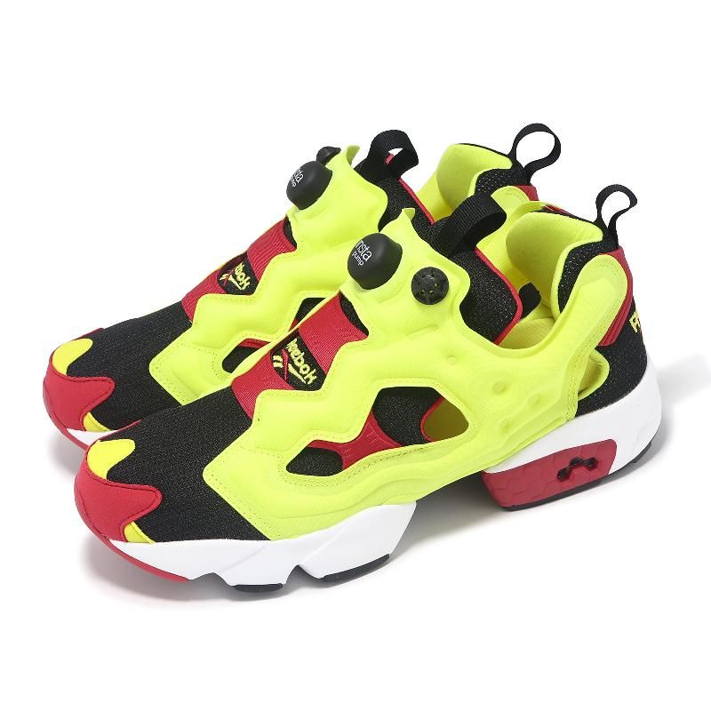 Reebok 銳跑休閒鞋Instapump Fury 94 男鞋黃紅Citron 30週年充氣式緩衝