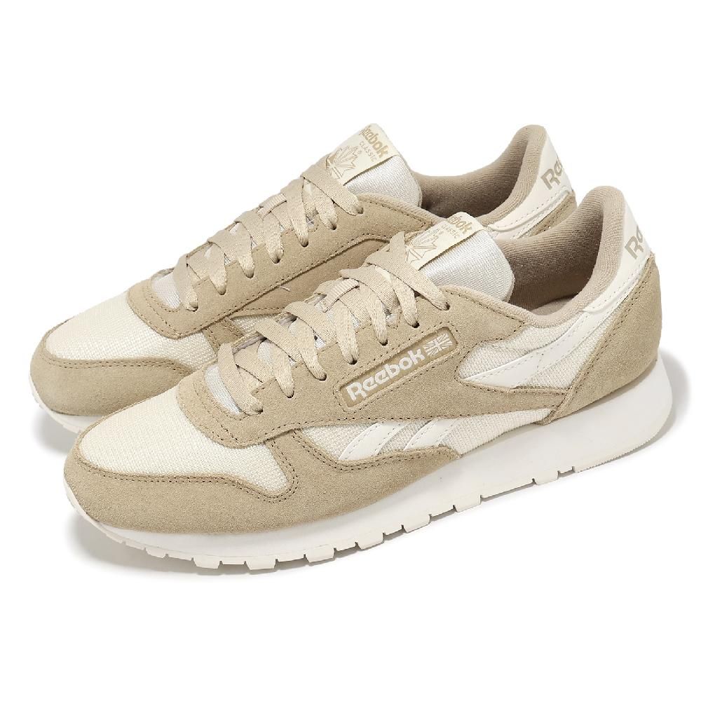 Reebok  銳跑 休閒鞋 Classic Leather 男鞋 女鞋 米白 卡其 緩衝 復古 皮革 情侶鞋 100075002