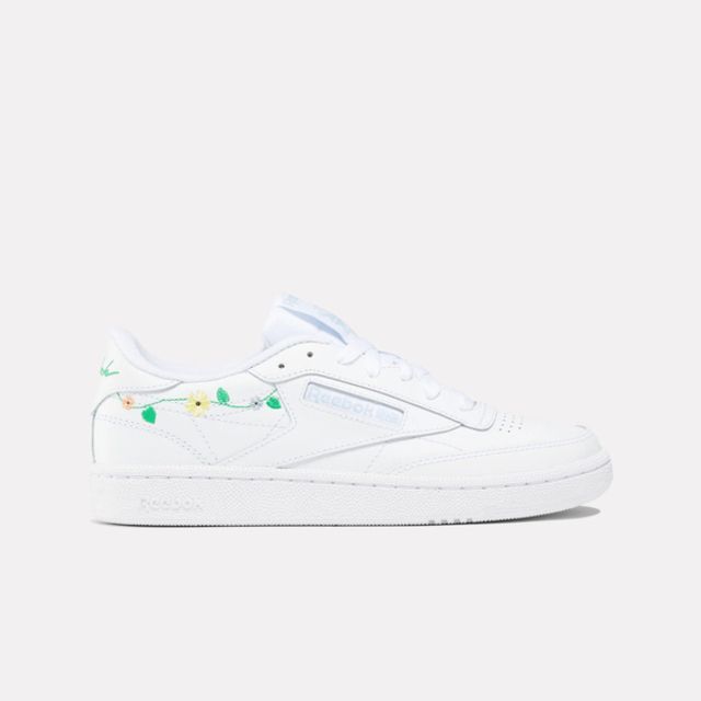 Reebok  Club C 85 [100202092] 女 休閒鞋 經典 網球鞋 簡約 百搭 低筒 花卉 白 淺藍