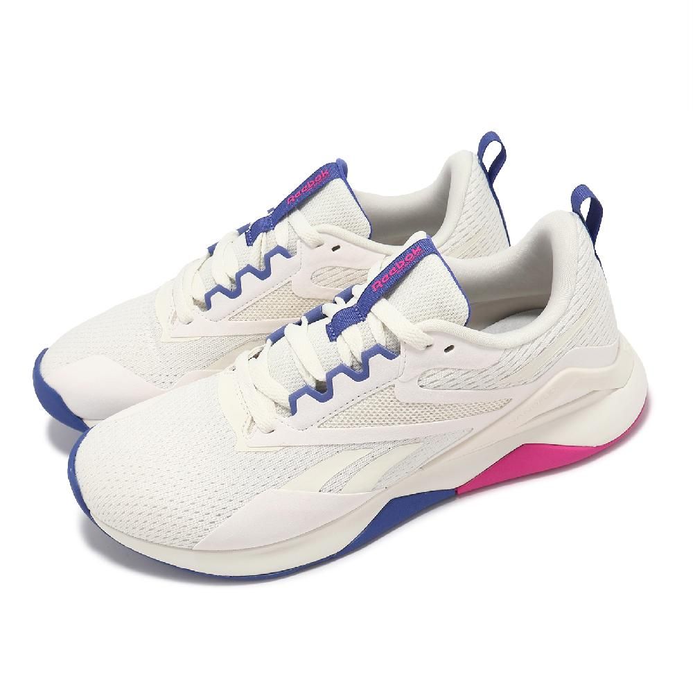 Reebok  銳跑 訓練鞋 Nanoflex TR 2 女鞋 米白 粉 藍 支撐 緩衝 交叉訓練 運動鞋 100074543