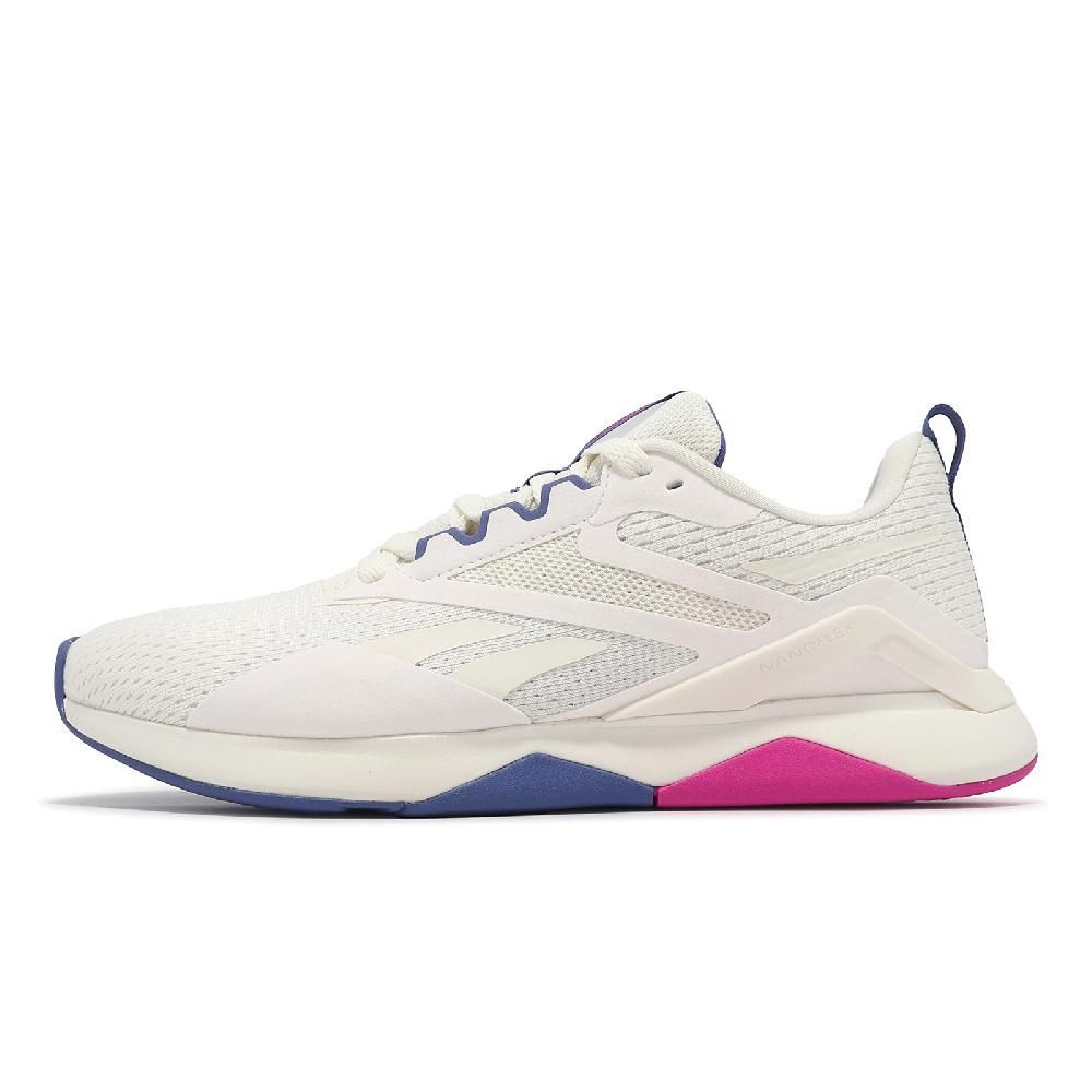 Reebok  銳跑 訓練鞋 Nanoflex TR 2 女鞋 米白 粉 藍 支撐 緩衝 交叉訓練 運動鞋 100074543