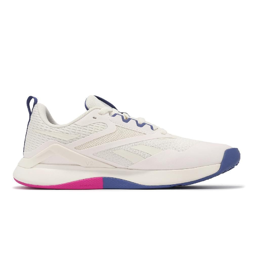 Reebok  銳跑 訓練鞋 Nanoflex TR 2 女鞋 米白 粉 藍 支撐 緩衝 交叉訓練 運動鞋 100074543