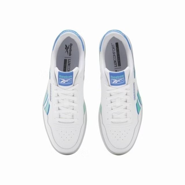 Reebok  Court Advance [100202580] 男 休閒鞋 經典 網球鞋 皮革 緩震 穿搭 白 藍綠