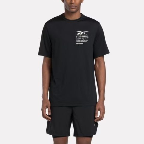 Reebok Run Graphic Ss Tee [100204294] 男 短袖 上衣 T恤 運動 休閒 亞洲版 黑