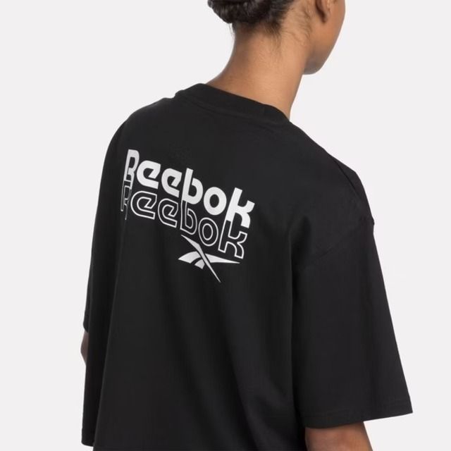 Reebok  Rie Tee [100204438] 女 短版上衣 短版T恤 運動 休閒 黑