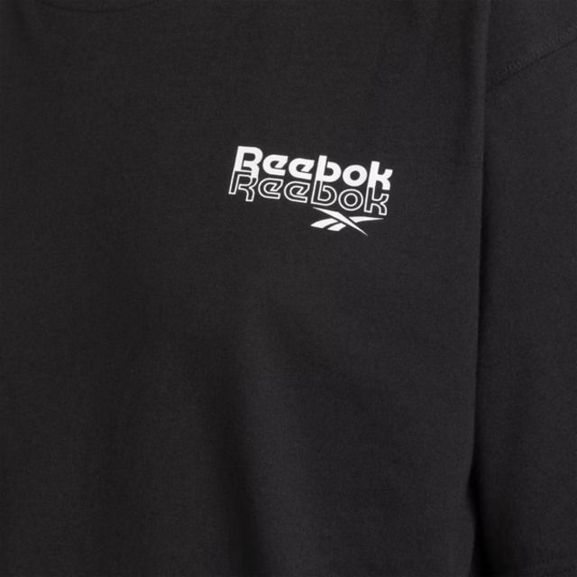 Reebok  Rie Tee [100204438] 女 短版上衣 短版T恤 運動 休閒 黑