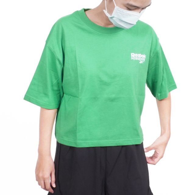 Reebok Reebok Rie Tee [100204441] 女 短版上衣 短版T恤 運動 休閒 綠