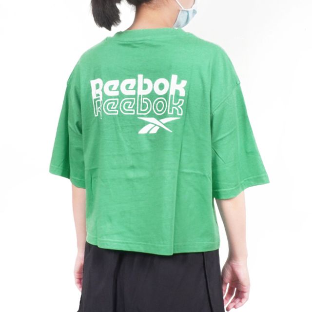 Reebok Reebok Rie Tee [100204441] 女 短版上衣 短版T恤 運動 休閒 綠