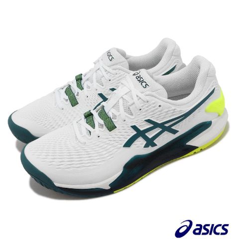 Asics 亞瑟士 網球鞋 GEL-Resolution 9 2E 寬楦 男鞋 白 深藍 美網配色 1041A376101