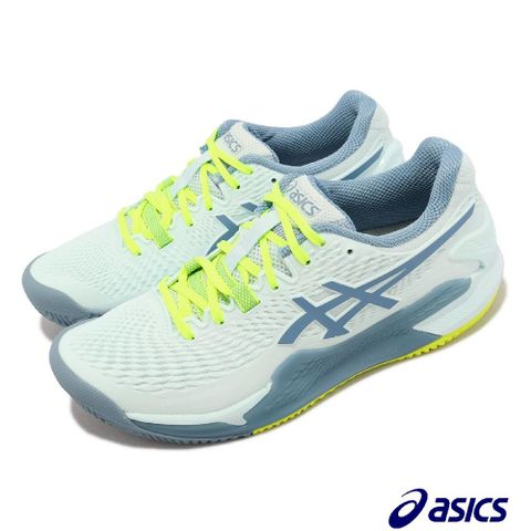 Asics 亞瑟士 網球鞋 GEL-Resolution 9 CLAY 女鞋 水藍 美網配色 紅土專用 1042A224400