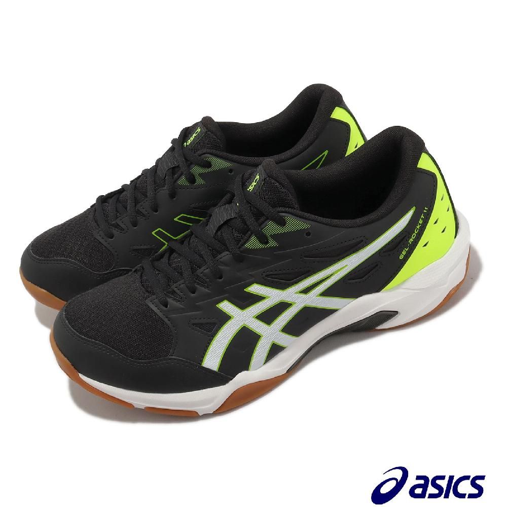 Asics 亞瑟士   排球鞋 GEL-Rocket 11 2E 寬楦 男鞋 黑 白 抗扭 羽桌球 室內球場 1071A094001