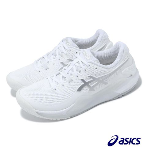 Asics 亞瑟士 網球鞋 GEL-Resolution 9 D 女鞋 寬楦 白 銀 溫網 吸震 亞瑟膠 運動鞋 1042A226100