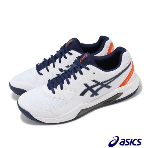 Asics 亞瑟士 網球鞋 GEL-Dedicate 8 男鞋 白 藍 皮革 支撐 抗扭 緩衝 亞瑟膠 運動鞋 1041A408102