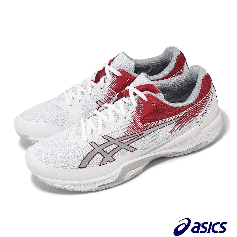 Asics 亞瑟士   排球鞋 V-Swift FF 4 男鞋 女鞋 白 紅 亞瑟膠 室內運動 羽排鞋 運動鞋 1053A066101