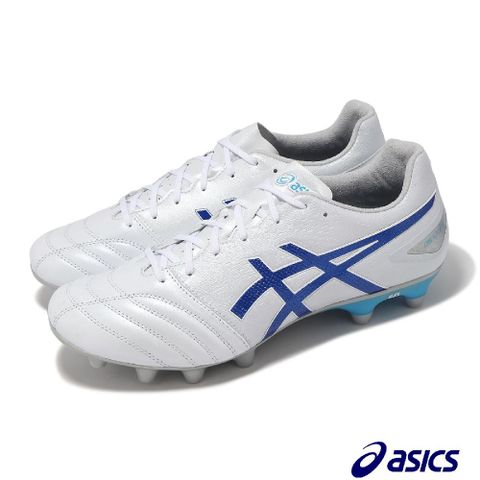 Asics 亞瑟士 足球鞋 DS Light Pro 2E 男鞋 寬楦 白 鮪魚藍 袋鼠皮 PU鞋釘 運動鞋 1103A110100