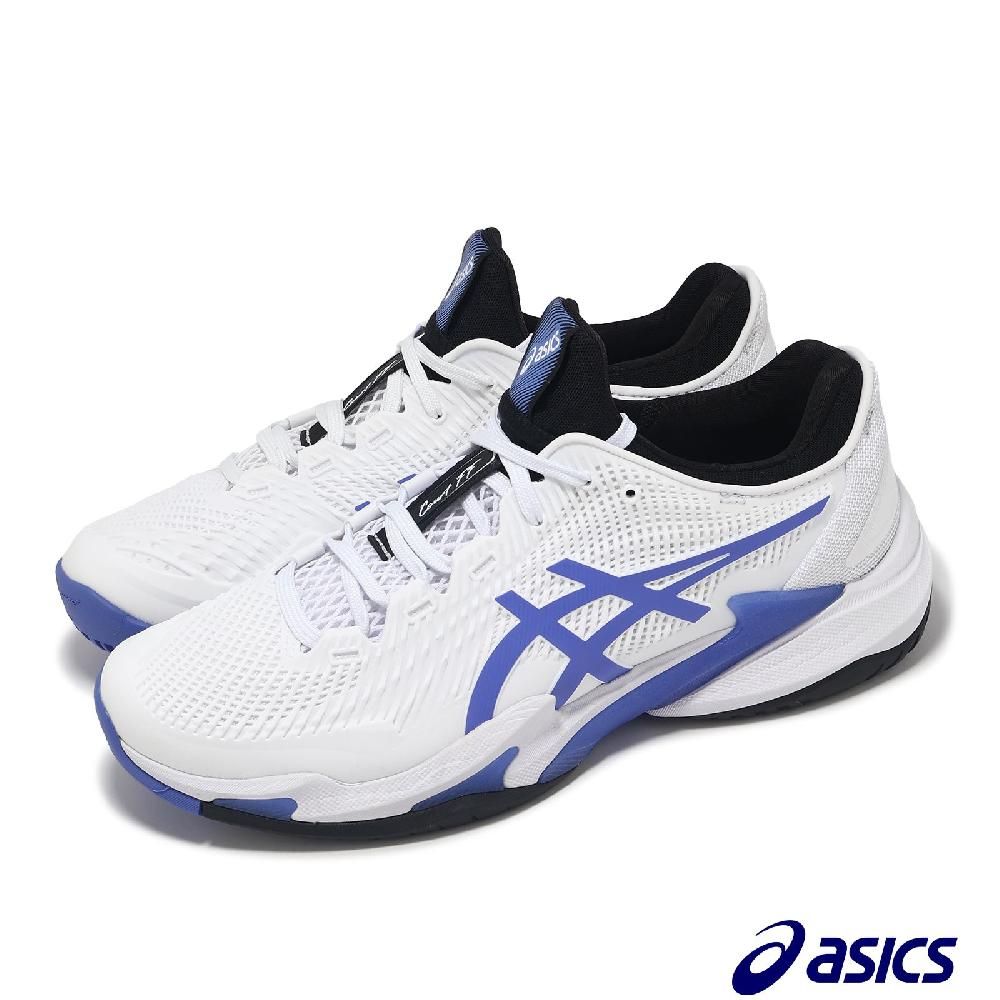 Asics 亞瑟士   網球鞋 Court FF 3 男鞋 白 藍 法網配色 襪套 吸震 運動鞋 1041A370102