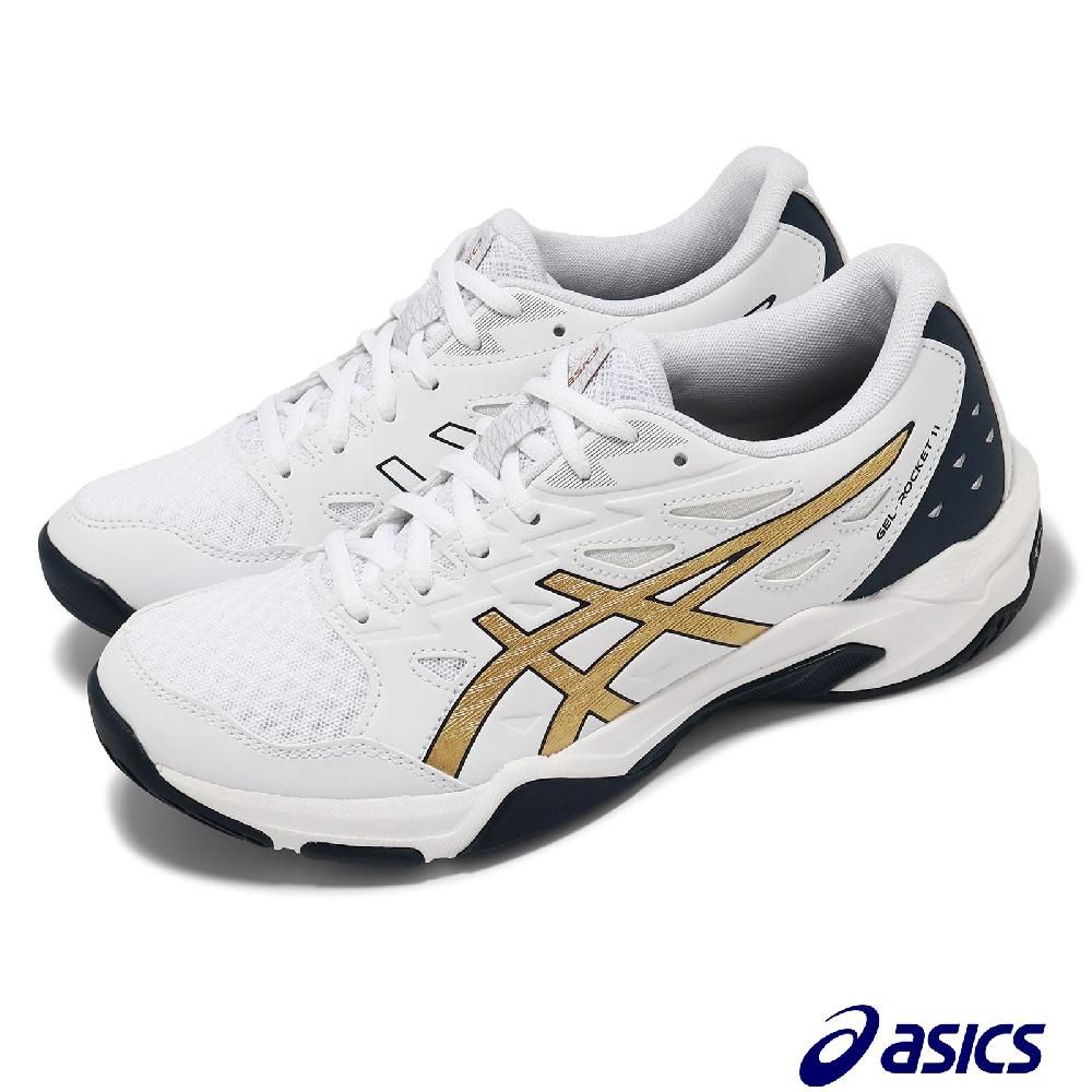 Asics 亞瑟士   排球鞋 GEL-Rocket 11 女鞋 白金藍 抓地 緩衝 室內運動 羽排鞋 1072A093104