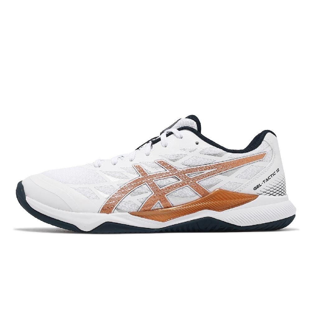 Asics 亞瑟士   排球鞋 GEL-Tactic 12 2E 男鞋 女鞋 寬楦 白橘藍 室內運動 羽排鞋 1073A071101