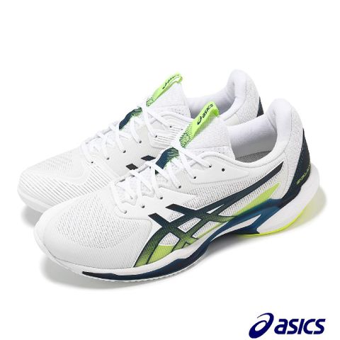 Asics 亞瑟士 網球鞋 Solution Speed FF 3 男鞋 白 藍 美網配色 回彈 運動鞋 1041A438102