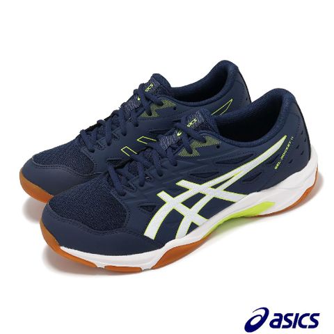 Asics 亞瑟士 排球鞋 GEL-Rocket 11 2E 男鞋 寬楦 藍 白 膠底 室內運動 羽排鞋 1073A066403