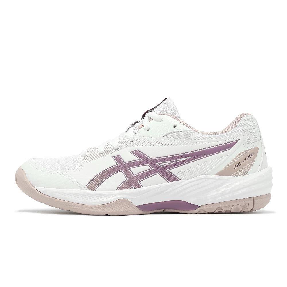 Asics 亞瑟士   排球鞋 GEL-Task 4 女鞋 白 紫 緩衝 支撐 室內運動 羽排鞋 1072A106101