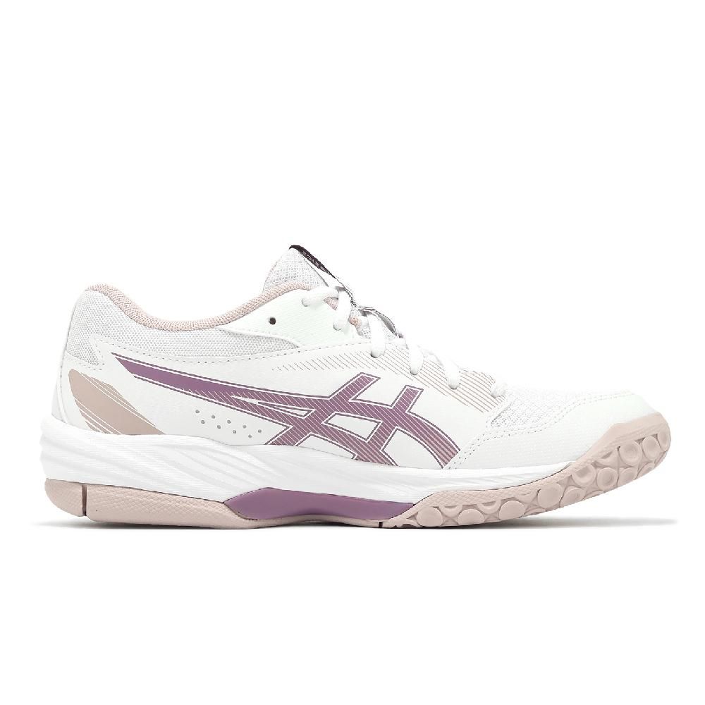 Asics 亞瑟士   排球鞋 GEL-Task 4 女鞋 白 紫 緩衝 支撐 室內運動 羽排鞋 1072A106101