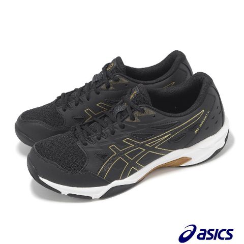 Asics 亞瑟士 Asics 亞瑟士 排球鞋 GEL-Rocket 11 2E 寬楦 男鞋 黑 金 室內運動鞋 緩震 1071A094004