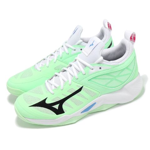 MIZUNO 美津濃 排球鞋 Wave Dimension 男鞋 綠 白 緩衝 襪套 室內運動 羽排鞋 美津濃 V1GA2240-86