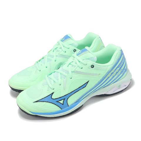 羽球鞋 Wave Claw 3 男鞋 女鞋 寬楦 綠 藍 抓地 緩衝 室內運動 羽排鞋 美津濃 71GA2443-26