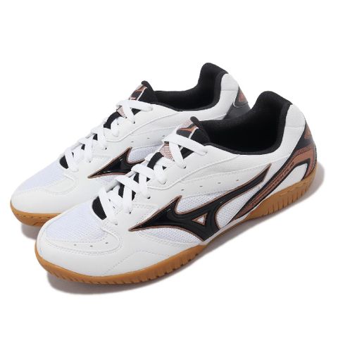 MIZUNO 美津濃 桌球鞋 Crossmatch PLIO RX4 男鞋 白 黑 膠底 緩震 室內運動 81GA1830-51