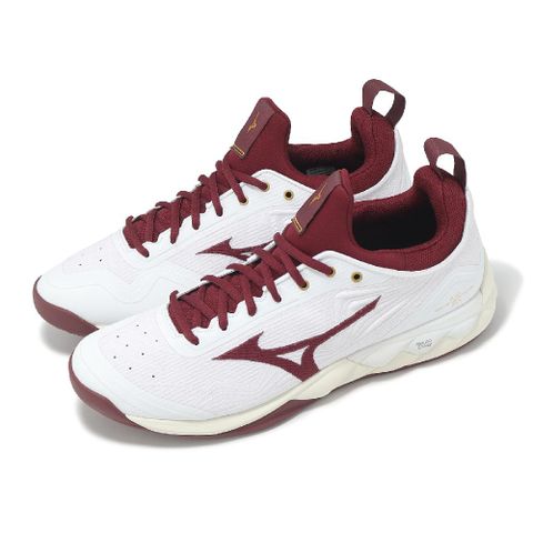 MIZUNO 美津濃 排球鞋 Wave Luminous 2 男鞋 白 紅 襪套 緩衝 室內運動 羽排鞋 V1GA2120-45