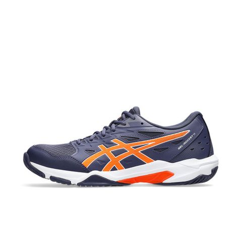 Asics Gel-rocket 11 [1071A091-500] 男 排球鞋 羽球鞋 穩定 包覆 回彈 深藍 橘