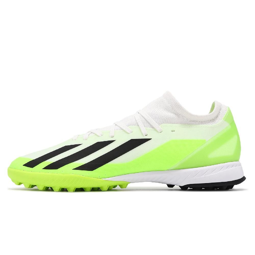 adidas 愛迪達 足球鞋 X Crazyfast.3 TF 男鞋 白 綠 針織 緩衝 抓地 人造草皮 運動鞋 ID9337
