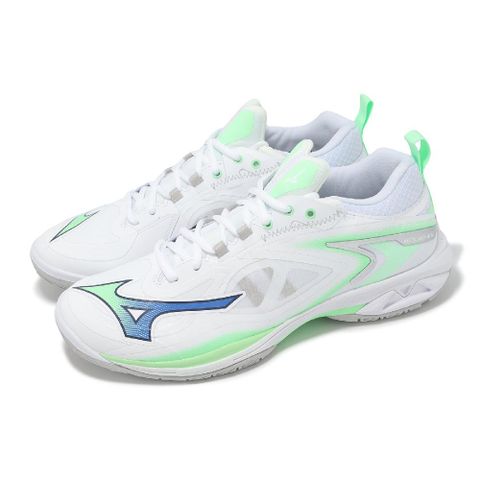 羽球鞋 Wave Claw Neo 3 男鞋 寬楦 白綠 回彈 室內運動 羽排鞋 71GA2473-15