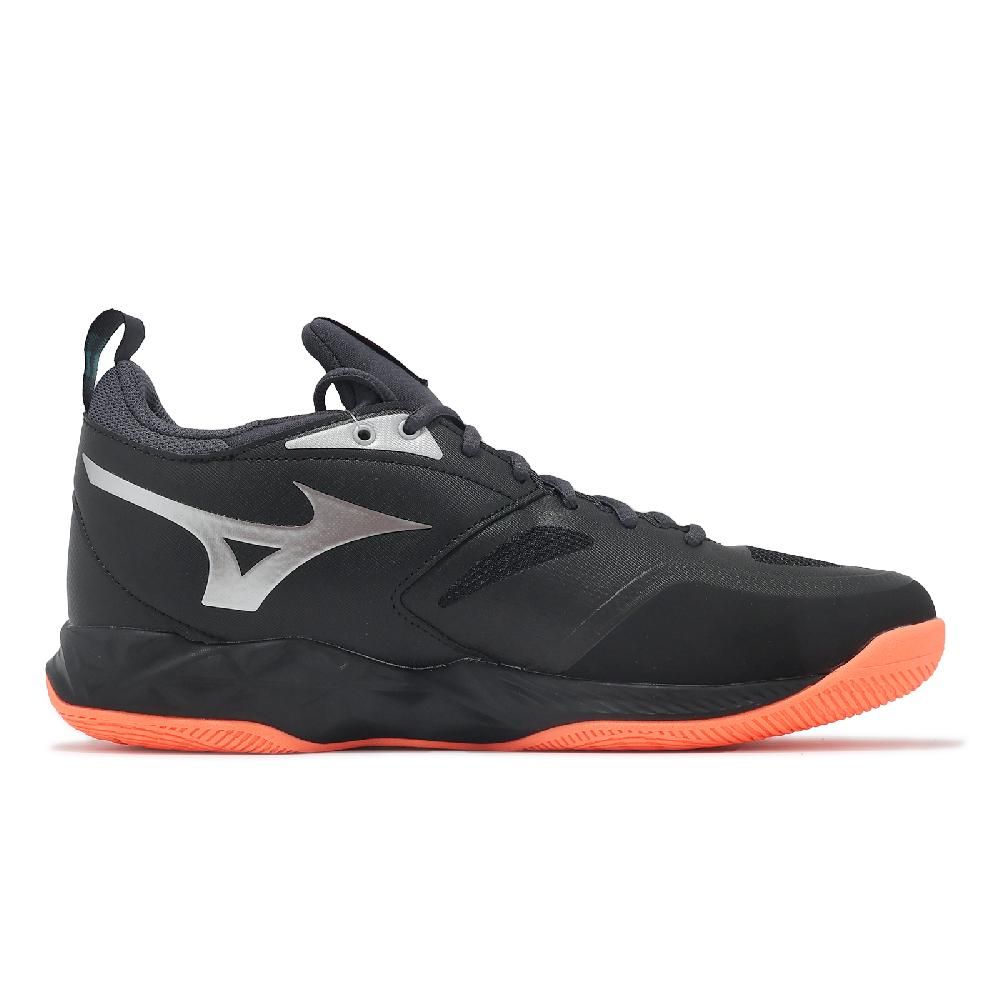 MIZUNO 美津濃 排球鞋 Wave Dimension 男鞋 黑 橘 襪套 緩衝 室內運動 羽排鞋 V1GA2240-06