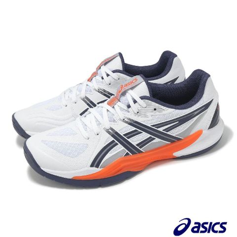 Asics 亞瑟士 羽球鞋 Powerbreak FF 男鞋 白 藍 橘 支撐 室內運動 羽排鞋 1071A101102