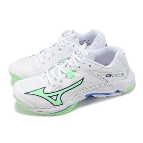 排球鞋 Wave Lightning Z8 男鞋 女鞋 寬楦 白 綠 輕量 室內運動 羽排鞋 V1GA2401-02