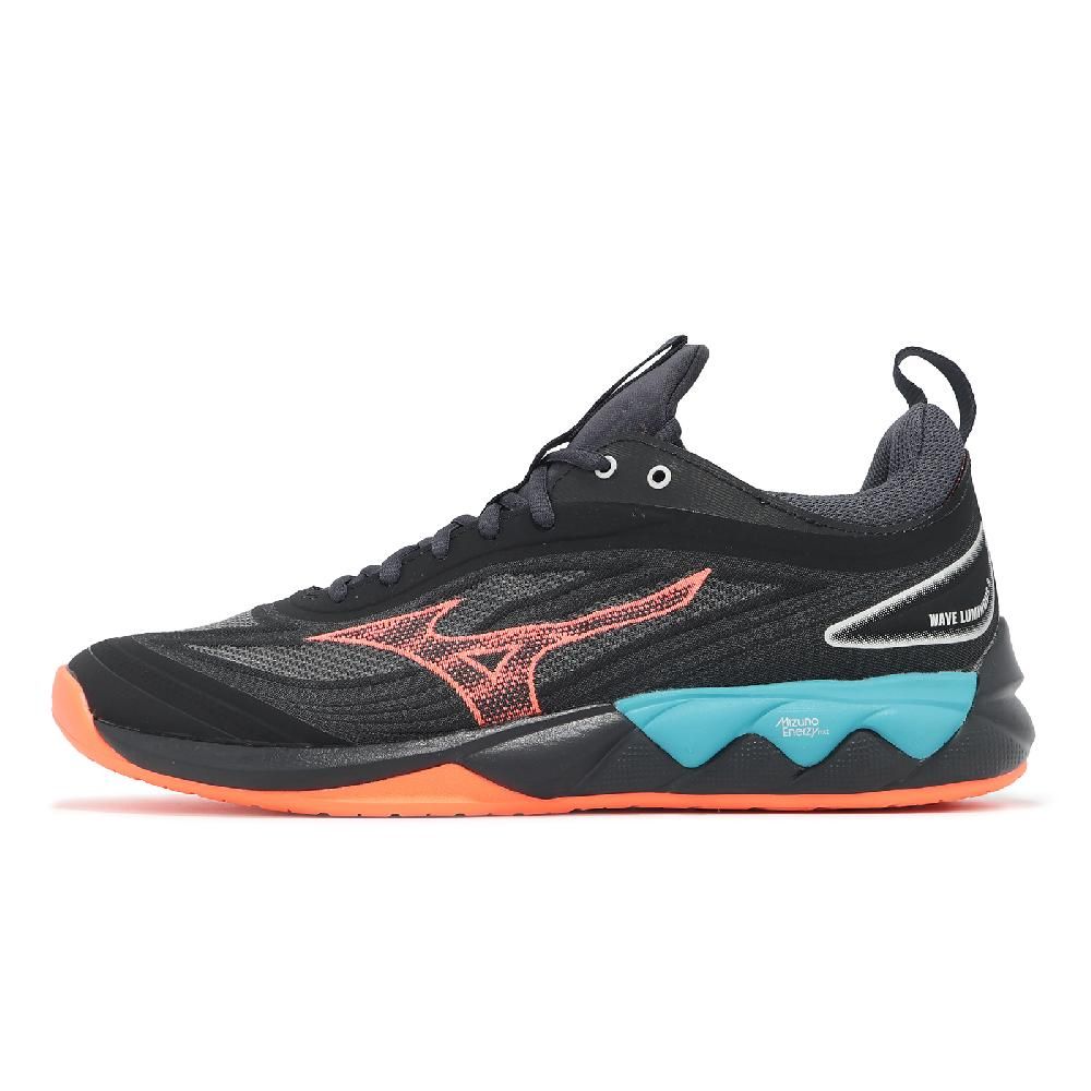 MIZUNO 美津濃 排球鞋 Wave Luminous 3 男鞋 黑 橘 緩衝 針織 室內運動 羽排鞋 V1GA2420-06