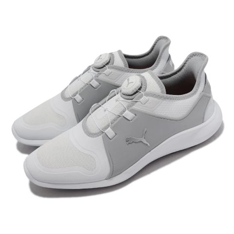 PUMA 彪馬 高爾夫球鞋 Ignite Fasten 8 Disc 男鞋 白 銀 襪套式 旋鈕鞋帶 防水 防滑 19454103
