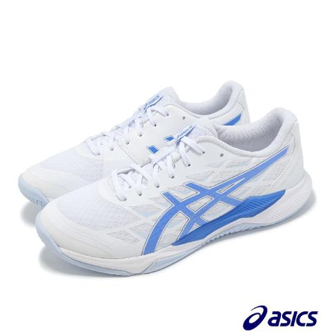 排球鞋 GEL-Tactic 12 2E 寬楦 男鞋 女鞋 白 藍 羽排鞋 緩震 亞瑟士 1073A071103