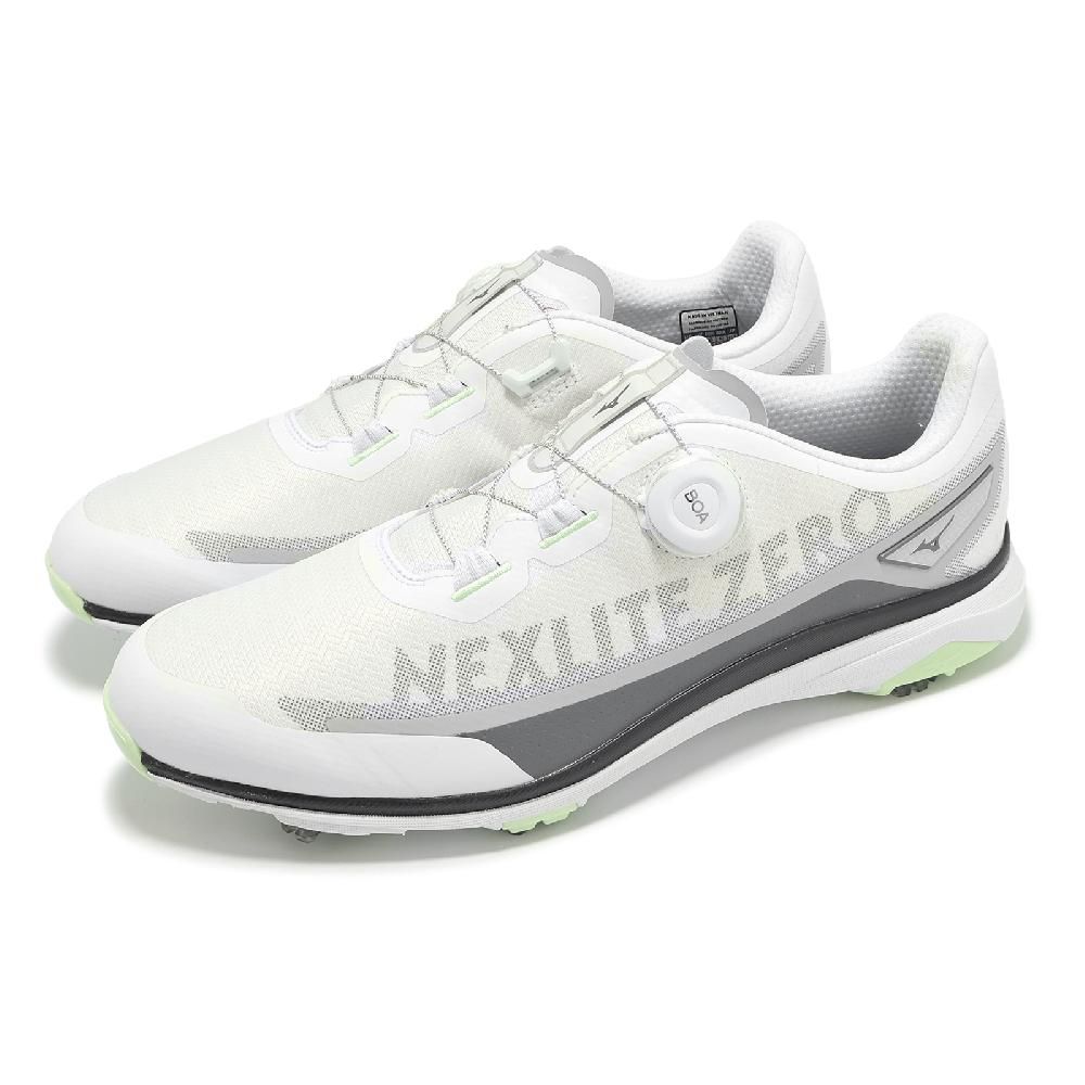 MIZUNO 美津濃 高爾夫球鞋 Nexlite Zero IG Boa 3E 男鞋 寬楦 白灰 旋鈕 輕量 51GM2380-35