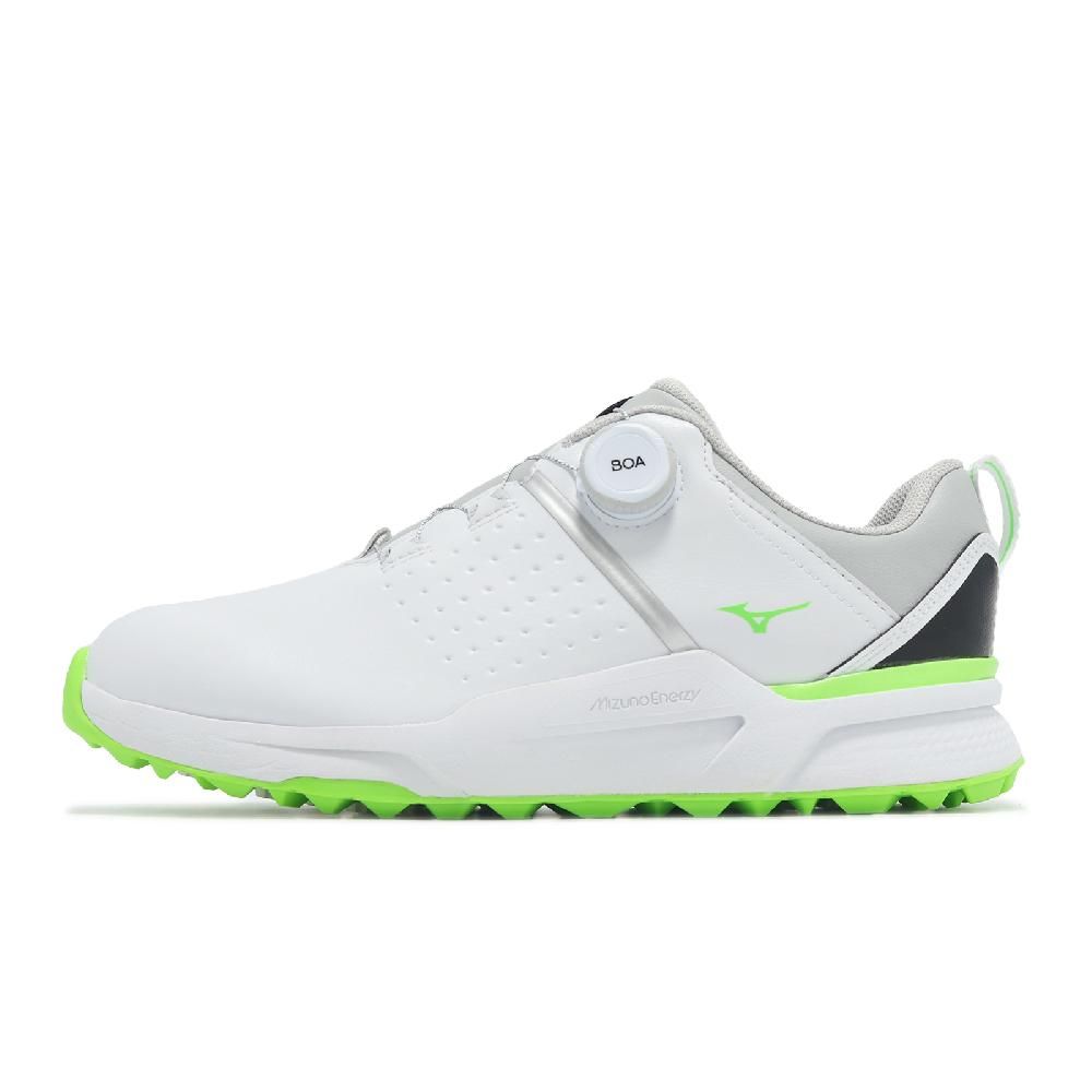 MIZUNO 美津濃 高爾夫球鞋 Hazard Enerzy Boa 4E 男鞋 超寬楦 白 綠 防水鞋面 旋鈕 51GQ2501-37