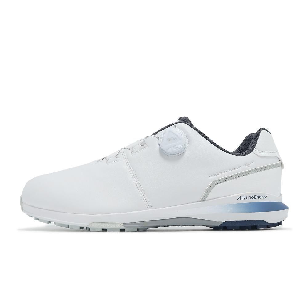 MIZUNO 美津濃 高爾夫球鞋 Nexlite Enerzy Boa 4E 男鞋 寬楦 白 藍 旋鈕 輕量 51GQ2450-01