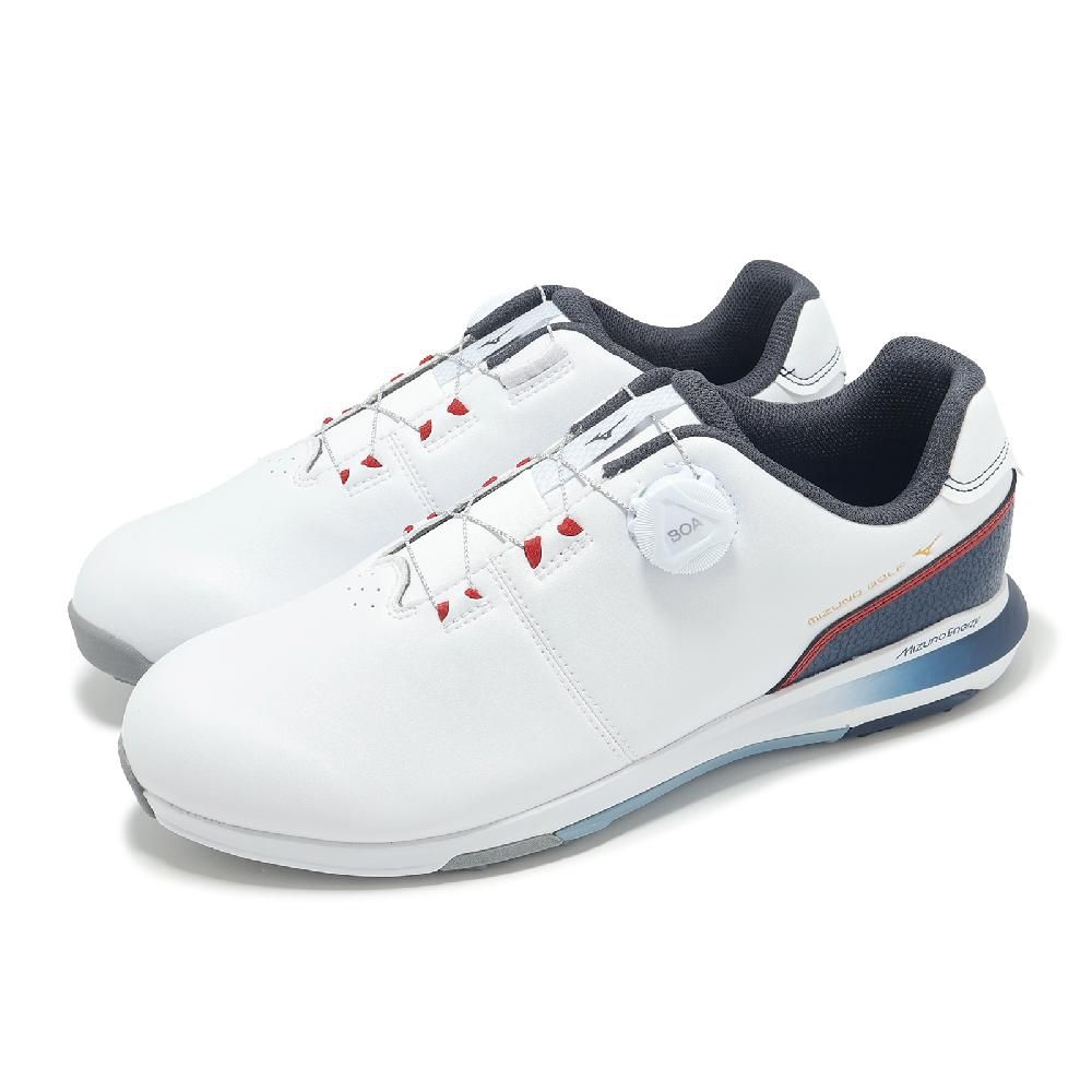 MIZUNO 美津濃 高爾夫球鞋 Nexlite Enerzy Boa 4E 男鞋 寬楦 白 紅 輕量 旋鈕 51GQ2450-62