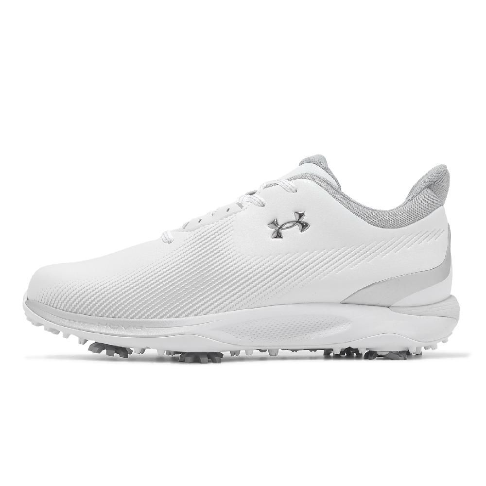 Under Armour 安德瑪 高爾夫球鞋 Drive Fade 男鞋 寬楦 白 灰 防水鞋面 緩衝 支撐 運動鞋 UA 3027878101