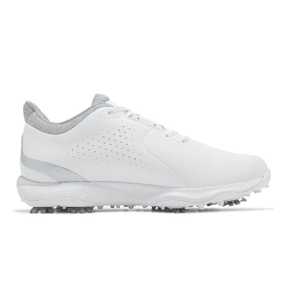 Under Armour 安德瑪 高爾夫球鞋 Drive Fade 男鞋 寬楦 白 灰 防水鞋面 緩衝 支撐 運動鞋 UA 3027878101