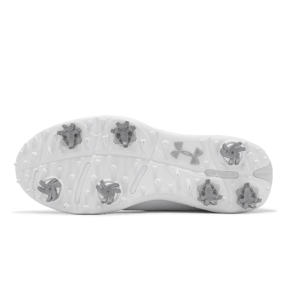 Under Armour 安德瑪 高爾夫球鞋 Drive Fade 男鞋 寬楦 白 灰 防水鞋面 緩衝 支撐 運動鞋 UA 3027878101