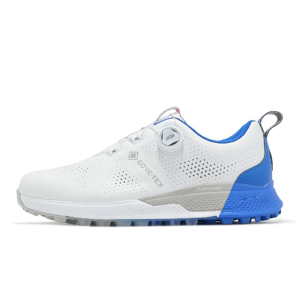 MIZUNO 美津濃 高爾夫球鞋 Genem WG GTX Boa 4E 男鞋 寬楦 白 藍 防水 旋鈕 運動鞋 51GQ2400-25