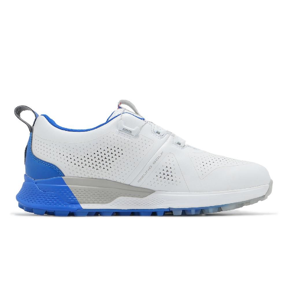 MIZUNO 美津濃 高爾夫球鞋 Genem WG GTX Boa 4E 男鞋 寬楦 白 藍 防水 旋鈕 運動鞋 51GQ2400-25